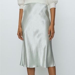 Babaton Maxi slip skirt in Aqua Essence